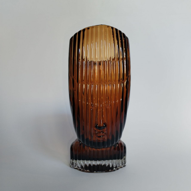 VASE BROWN GLASS